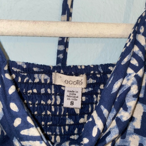 Blue and White Printed Dress - Picture 3 of 3